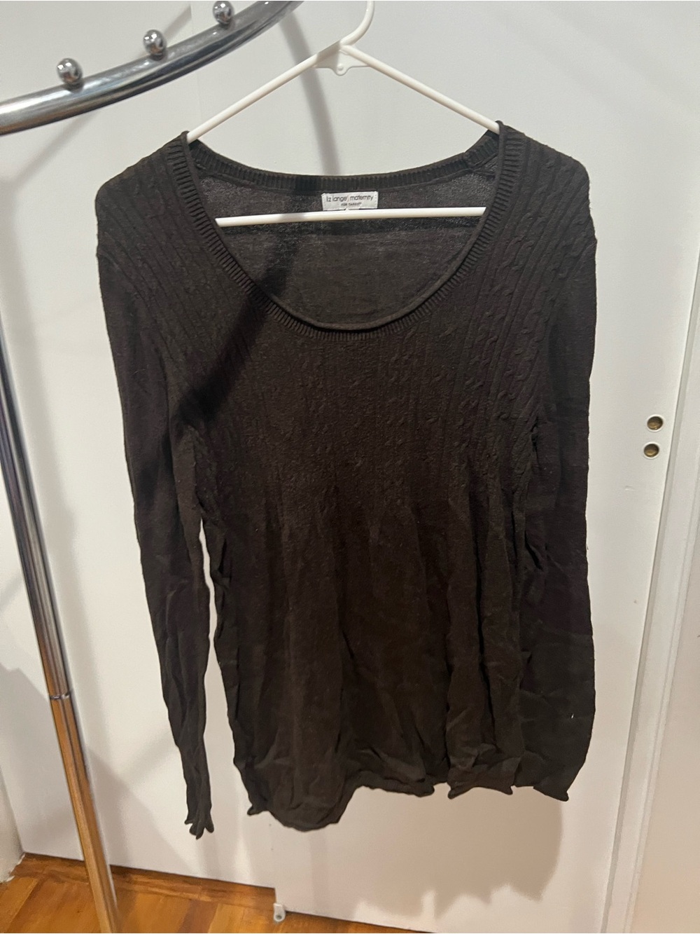 Women’s Brown Scoop Neck Long Sleeve Top